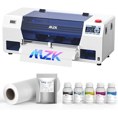MZK A3 Plus F1080 DTF Printer XP600 Gen2,Automatic Time Cleaning MaintainInk Anti-Clog Filter,2X-Speed Compared to L1800,5 LED Touch Screen,Dual Ink Level AlertFilm Cutter,Gift Ink 2 Years