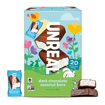 UNREAL Dark Chocolate Easter Coconut Bars | 3g Sugar, Certified Vegan, Gluten Free, Fair Trade, Non-GMO | No Sugar Alcohols or Soy | 10.6 Oz, 1 Box
