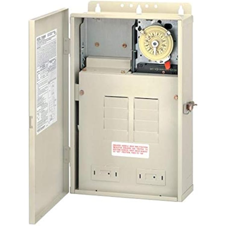 Intermatic T30004R PoolSpa Control Panel - Ultimate Pool Management Hub for Accessories, Timers, and More - 100 Amp Load Center with T104M Mechanism & 8-Breaker Spaces