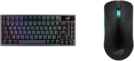 ASUS ROG Azoth 75 Wireless DIY Custom Gaming Keyboard, OLED Display, Gasket-Mount & ROG Harpe Gaming Wireless Mouse, Ace Aim Lab Edition