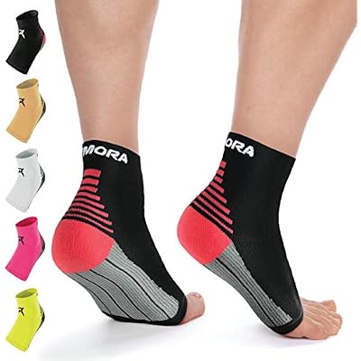 Rymora Ankle Compression Sleeve for Men Women - Foot Sleeve with Arch Support - Plantar Fasciitis Socks for Circulation Foot Pain Socks