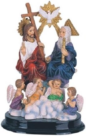 5 Inch Statue of Holy Trinity Father Son Holy Spirit Angel Jesus Christ Figurine Y