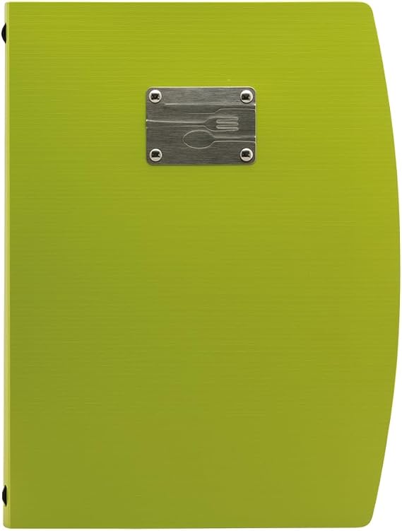 Securit Rio A4 Menu Card Holder with 1 Double Insert - Green 1 insert double-sided = 4 sides – stain resistant – washable