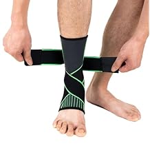 SUJAYU 1 Pair Ankle Braces for Men & Women, Ankle Compression Sleeve Plantar Fasciitis Brace Plantar Fasciitis Relief, Arch Support Socks Ankle Brace for Sprained Ankle (Green, Medium)