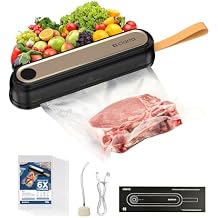 CIARRA Handheld Vacuum Sealer Portable Food Preservation Machine with 3 Modes, Compact Automatic Sealing System for Dry & Wet Foods (Vacuum Sealer + 5 Pcs Vacuum Seal Bags)