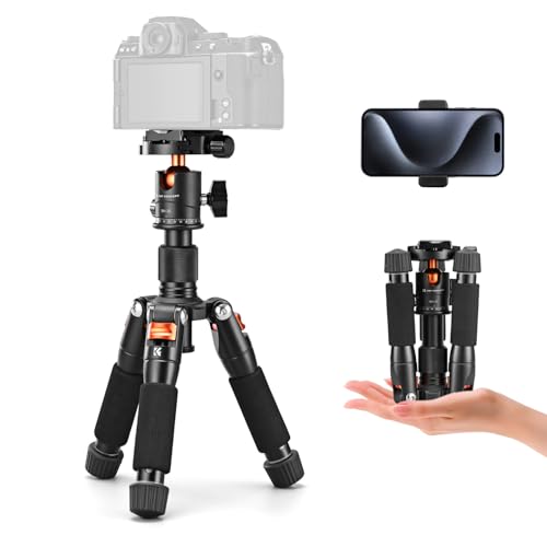 K&F CONCEPT Mini Desktop Tripod, 20.5 52cm Compact Desk Tripod with 360 Degree Ball Head, 14 inch Quick Release Plate for Camera Video Camcorder, Load up to 13.22 lbs6 KG