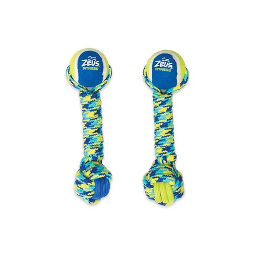 ZEUS K9 Fitness Dog Toys by ZEUS Rope & TPR Dumbbell, Dog Rope Toy for Chewers Color May Vary