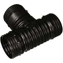 Flex-Drain ADP53702 Flexible T / Y, Landscaping Drain Pipe Adapter, 4inch, Black
