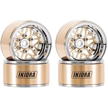 INJORA 1.0 Brass Aluminum Beadlock Wheels ModuWheel for TRX4M SCX24 1/18 1/24 RC Crawlers Upgrade