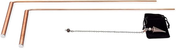 Copper Dowsing Rod Telescoping Psychic Divination Kit With Pendulum For Water Source Detection