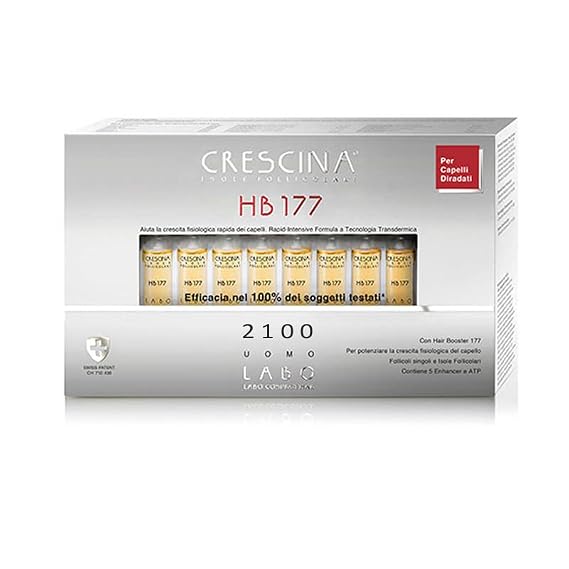 Crescina Transdermic Follicular Islands HB 177 Hair Booster Treatment for Hair Regrowth 2100 Man 40 vials