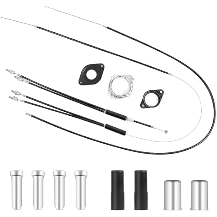 BMX Bike Gyro Brake Cables Front  Rear Upper  Lower with Spinner Rotor Full Kit, BMX Bicycle Brake Lines Set Cable Wire & Housing Replacement for Most Gyro Systems and 20 Bikes, Professional
