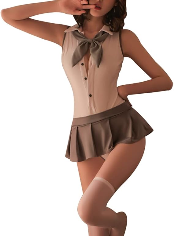SINROYEE Sexy Schoolgirl Outfit Lingerie Set Lolita Cosplay Dress Anime Senpai Japanese style cute one piece