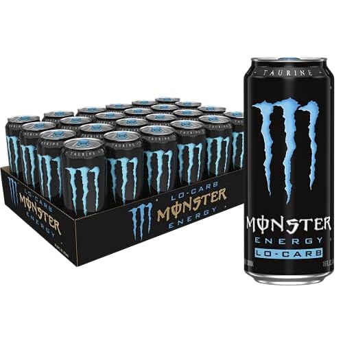 Lo-Carb Monster Energy, Energy Drink, 16 Ounce Pack of 24