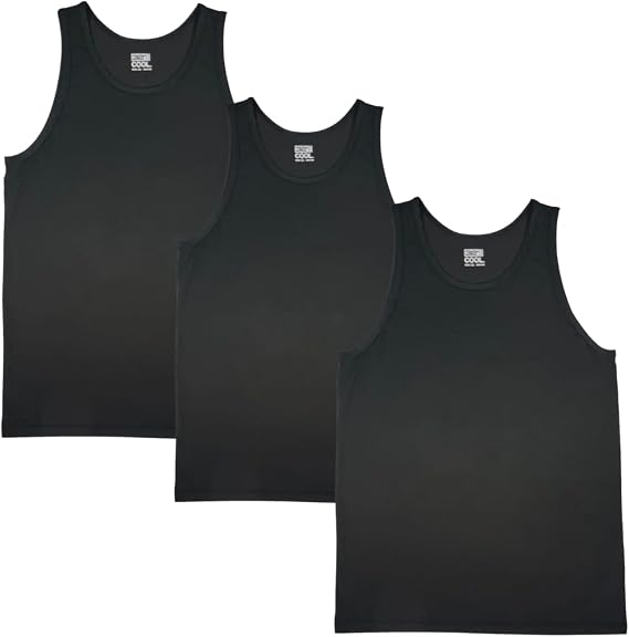 32 Degrees Comfort Mesh Tank Top, 3 Pack, X-Large Black