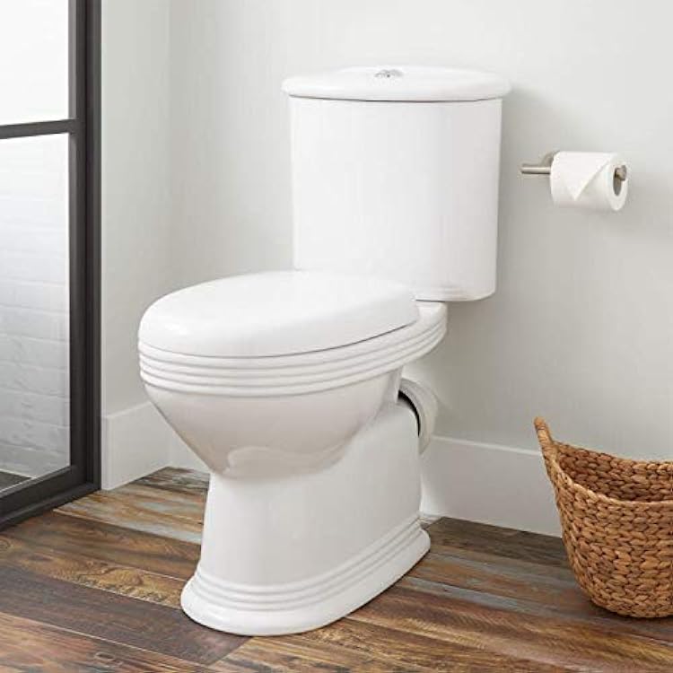 Signature Hardware 941039 Ebler 1.60.8 GPF Dual Flush Two Piece Elongated Toilet with Rear Outlet - Seat Included