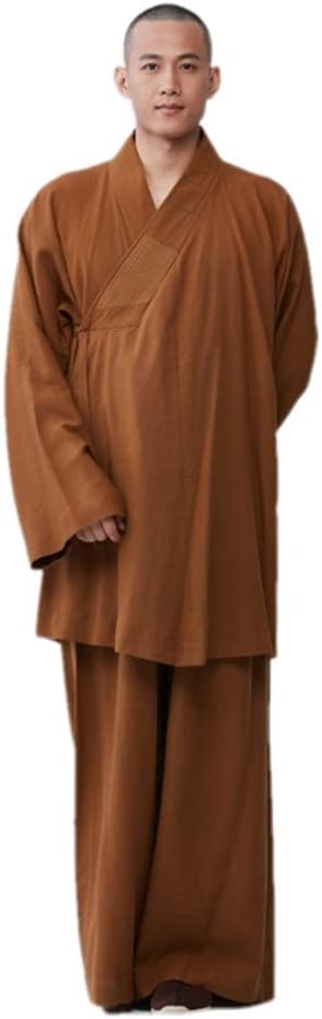 ZanYing Men's Csual Meditation Sets Loose Yoga Suits Monk Buddhist Outfit