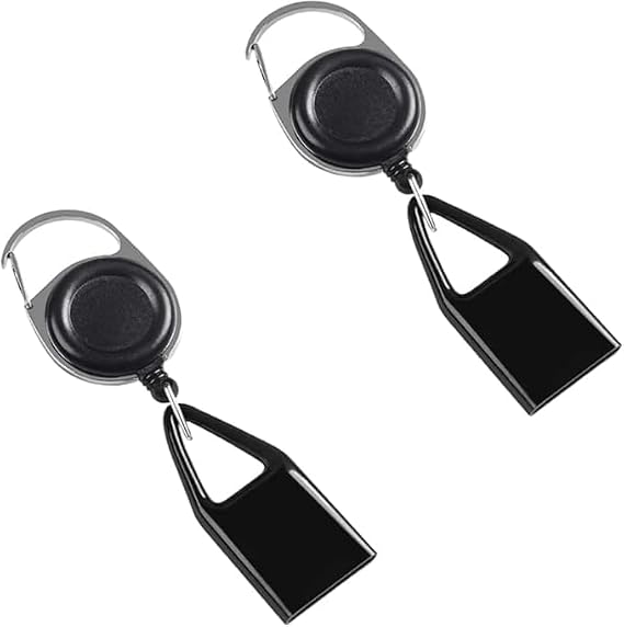 2 Pcs Black Retractable Lighter Belt, Pants Clip Anti Lost Cover, Hiking Climbing Anti Lost Retractable Keychain Belt, Leash, Outdoor Supplies, Lighter Pouches