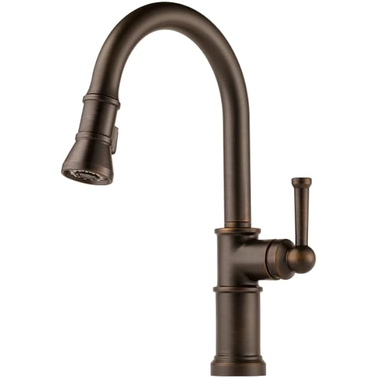 Delta, 63025LF-RB, Artesso 1.8 GPM Single Hole Pull Down Kitchen Faucet with MagneDock, Venetian Bronze