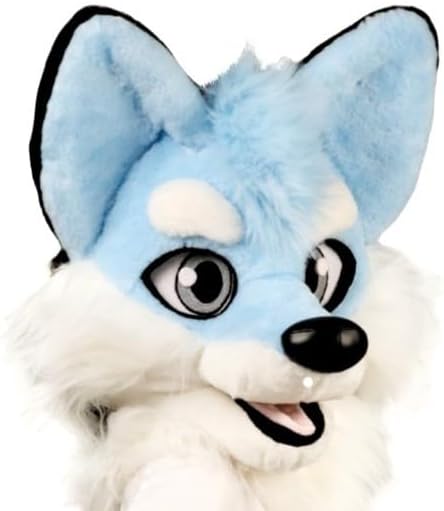 Oneandonlycostumes husky furry head and tail, dog fursuit mask