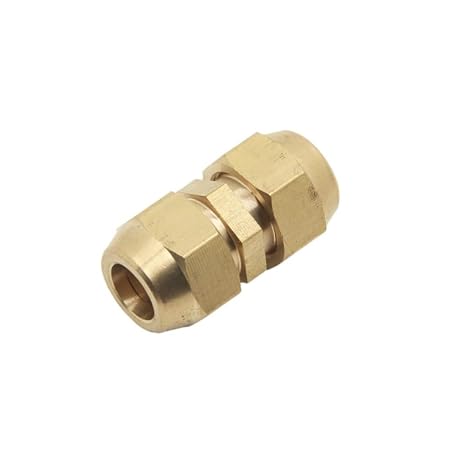 Flared Copper Pipe Fittings Tube OD 6/8/10/12/14/16/19mm Brass Connector Fitting Copper Flared Fittings(Zhitong,Tube OD 6mm)