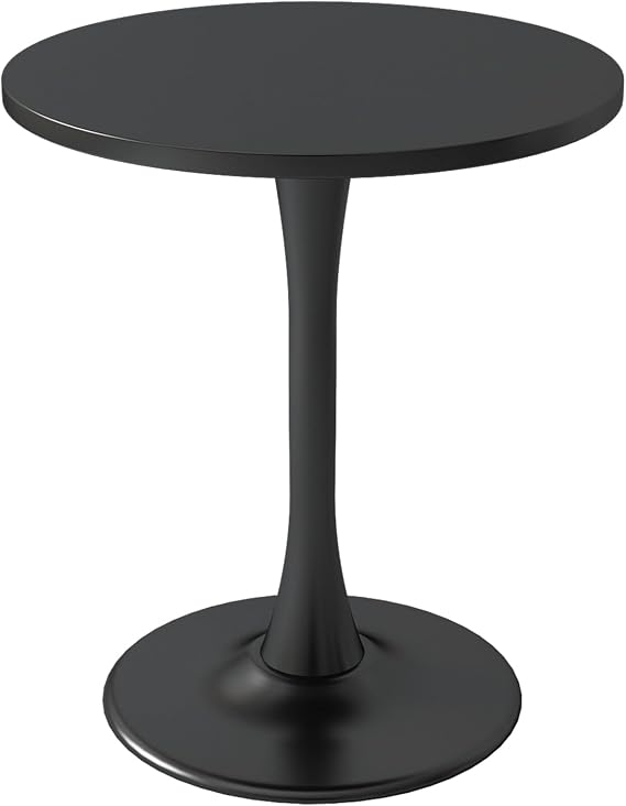 Round Dining Table 24" Circle Tulip Table for 2 People,Black