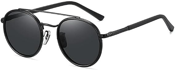 Sunglasses Unisex Fashion Personality Double Beam Alloy Glasses Retro Round Polarized Sunglasses