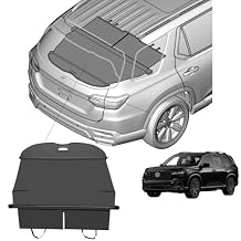 Compatible with 2026 2025 2024 2023 Honda Pilot Rear Cargo Security Shade Cover Privacy Screen Retractable Rear Storage Tonneau Cargo Cover Luggage Security Shield Shade