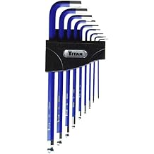 Titan 12714 9-Piece Extra-Long Arm Ball Tip Metric Hex Key Set