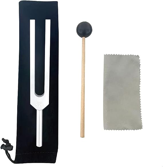 LeSage 528 Hz Tuning Fork with Reflex Hammer for Healing Chakra Set