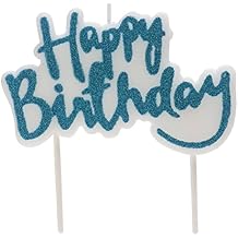 Dekora, Happy Birthday Candle, Blue Glitter Candle