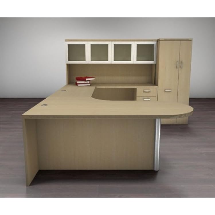 6pc U Shape Modern Executive Office Desk Set, CH-AMB-U17