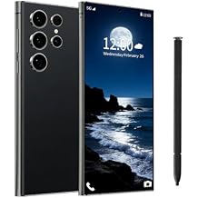 E24U Unlocked Cell Phone, 8GB256GB Smartphone, 6.8" HD Screen, 6800mAh Long Battery Life, 5G Dual SIM, Android 14, Face IDFingerprint Lock Black
