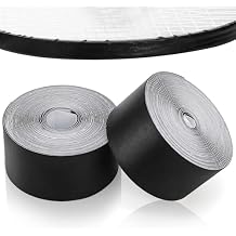 2 Pieces Racket Head Protection Tape, 16.4Ft Black Racket Edge Guard with Strong Stick Force, Durable Paddle Cover Tape Racquet Protector for Tennis, Badminton, Pickleball