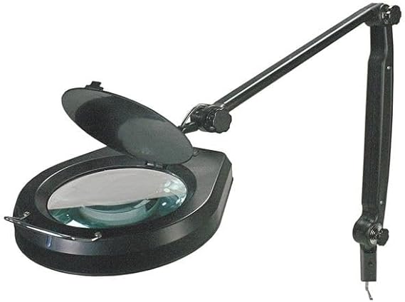 Lumapro 485-6476R LED Oversized Round Magnifier Lamp-BLK Lighting, Black