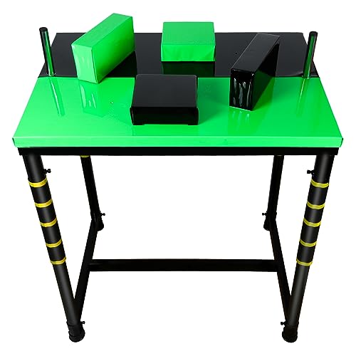 Standard Arm Wrestling Battle Table Professional Wrist Strength Training - Wrist Strength Competitions and Fitness Gaming-Green Black