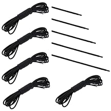 Fabbay 5 Pieces Trampoline Net Connection Rope 15 Feet/ 4.6 M Long, 5 mm/ 0.2 Inch Thick Braided Tie Down Rope Trampoline Replacement Parts Long Safety Trampoline Net Cords for Enclosure Nets, Black