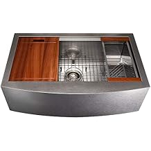 ZLINE 33 in. Moritz Farmhouse Apron Mount Single Bowl Satin Stainless Steel Kitchen Sink with Bottom Grid and Accessories (SLSAP-33S)