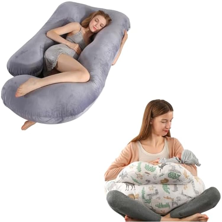 BATTOP 57 Inch Full Body Pregnancy Pillow and Nursing Pillow for Breastfeeding