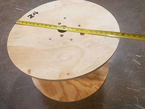 AC/DC WIRE AND SUPPLY 24" X 13 1/2" Wooden Cable Reel, Holds 500 Feet of 4/0 Table Electrical Wire & Cable