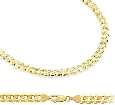 Sonia Jewels 14k Solid Yellow Gold Cuban Curb Link Bracelet 3.2mm 7