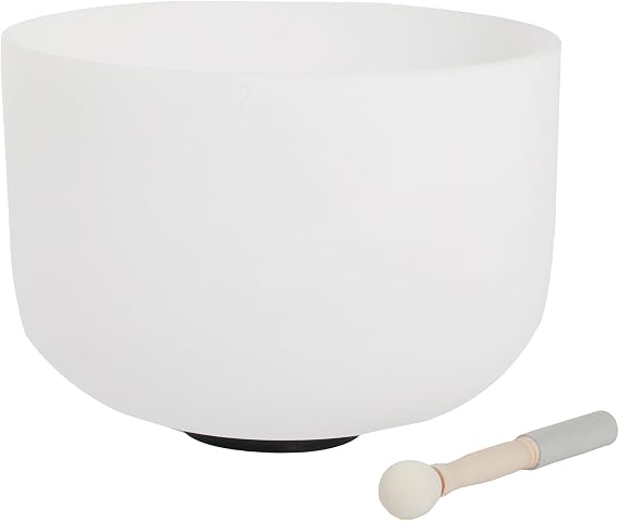 FMTY Singing Bowl 18inch Crystal Singing Bowl,Mallet, O-Ring Pure Quartz Crystal Sound Bowl for Meditation, Yoga, Spiritual Healing (A note, 18inch)