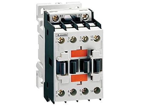 Lovato Electric BF2501A23060 Three-Pole Contactor, Iec Operating Current Ie (Ac3) = 25A, Ac Coil 60Hz, 230Vac, 1Nc Auxiliary Contact