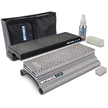 SB1 Diamond Knife Sharpener Kit, Double Sided 300/600# Blade Sharpener. Complete Sharpening Stone Set. Inc Diamond Stone and Base, Leather Strop, Polishing Compound, Case and more