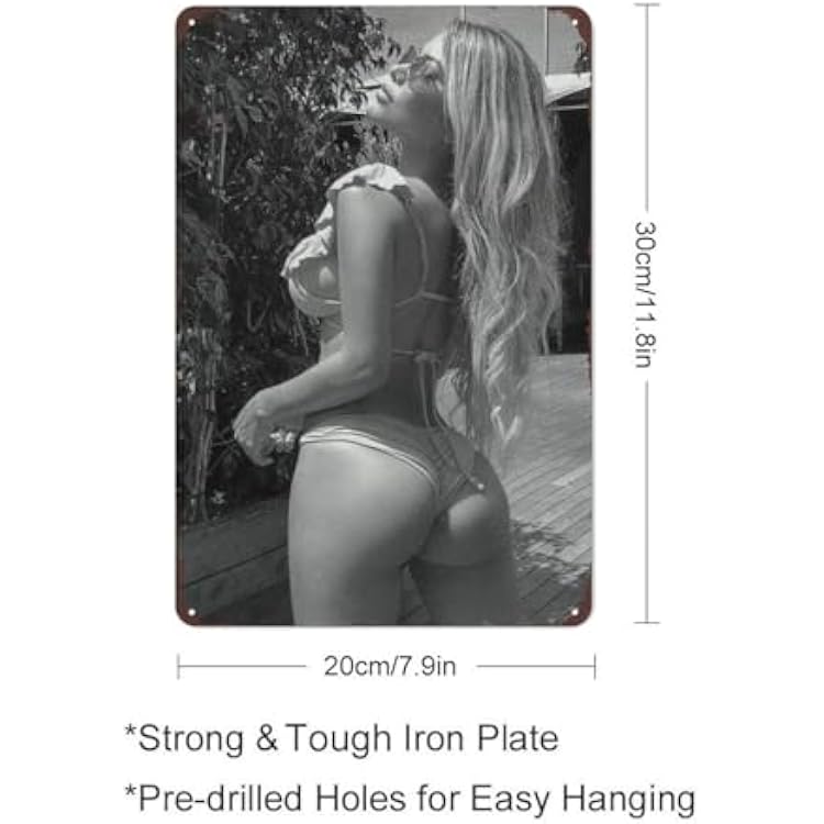 Naked Girl Poster Sexy Woman Pinup Girl Retro Metal Tin Sign,Garage Signs for Home Bar Kitchen Coffee Man Cave Garage Wall Decor Art Tin Sign 8x12 Inch