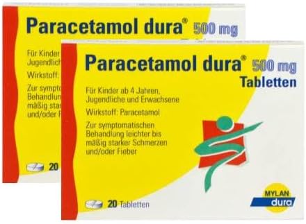 Paracetamol Dura 500 mg Tablets Double Pack (2 x 20 Pieces)