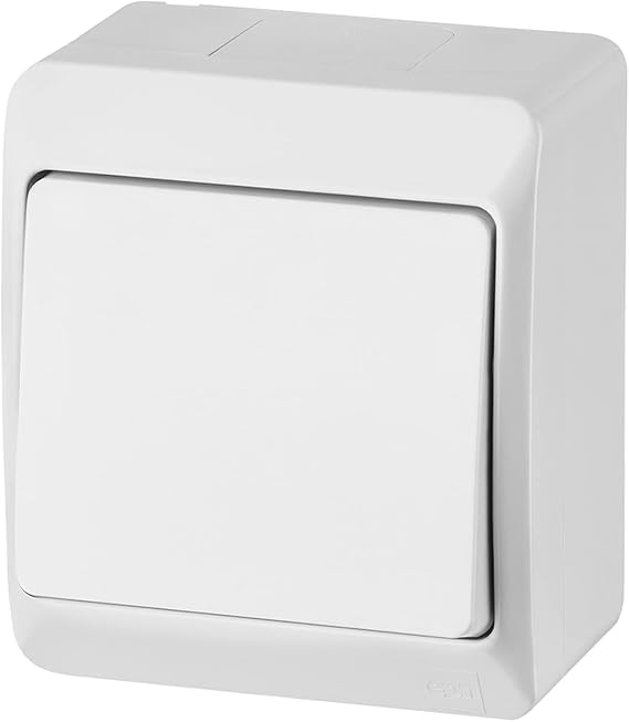 ELEKTRO-PLAST HERMES 1-Way Single Cross Switch IP44 Waterproof Outdoor White