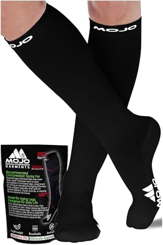 Mojo Compression Socks 15-20 mmHg for Men & Women, Support Stockings for Seniors
