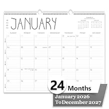 GuassLee Wall Calendar 2026, 2026-2027 Calendar Wall from Jun. 2026 to May 2027, 14" X 11" Paper Monthly Planner Wall Hanging Calendar with Thick Paper for Office Home Planning & Organizing