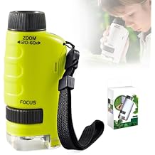 Mini Microscope for Kids, 2025 New Little Scientist Mini Kids Handheld Miniscope Portable Microscope Pocket Microscope for Kids (Green, 1Pcs)